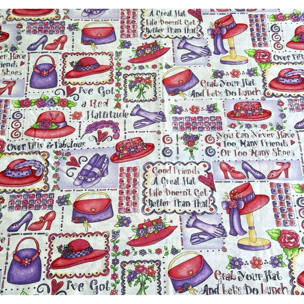 VTG Dianna Marcum Marcus Brothers Red Hat Society Fabric BTY OOP 2005